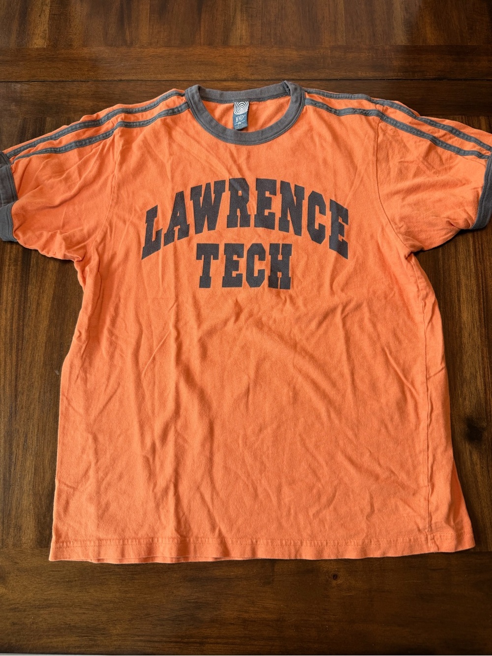 Lawrence Tech Vintage Orange Ringer Tee - Orientation Leader Casual Shirt M